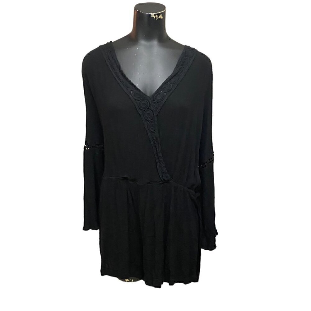 Ambiance Boho Crinkle Gauze Romper in Black
